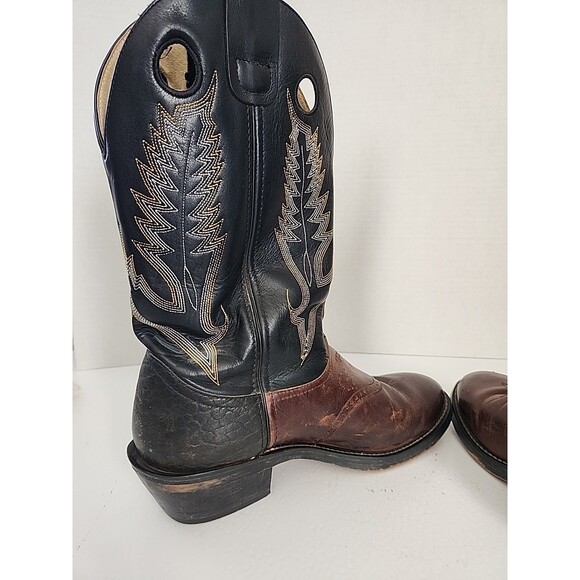 Men\'s Durango Black / Brown Leather Round Toe Western Cowboy Boots Size 11 EE main image 3